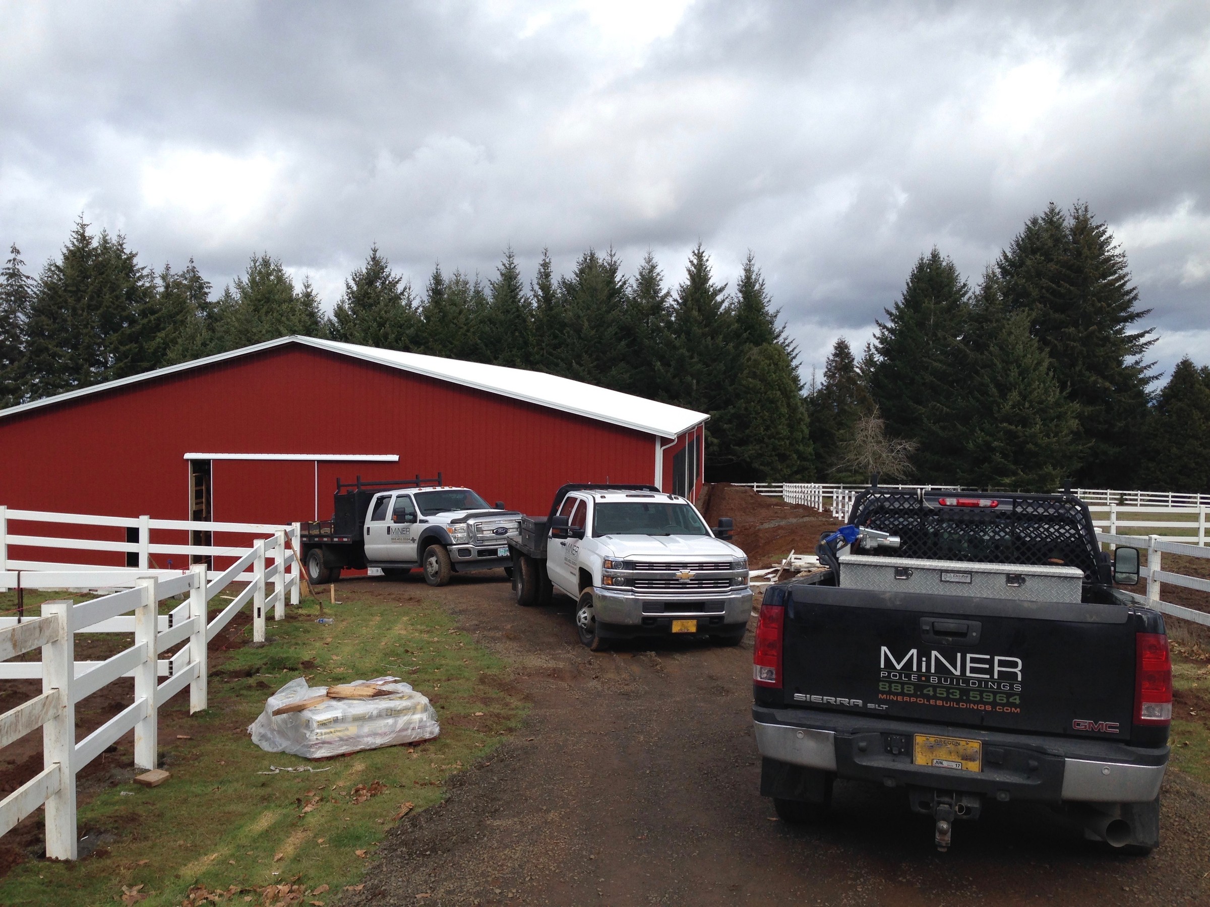 80×156 Riding Arena with Attached Stall Barn — Sherwood, Oregon (80×156) in Washington County, Oregon, built by Miner Pole Buildings