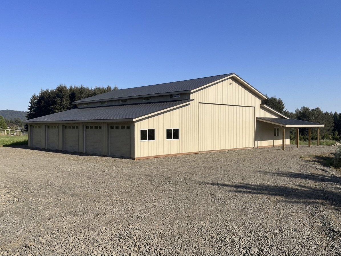 76×60 Monitor Shop — Clackamas County, Oregon (76×60) in Clackamas County, Oregon, built by Miner Pole Buildings