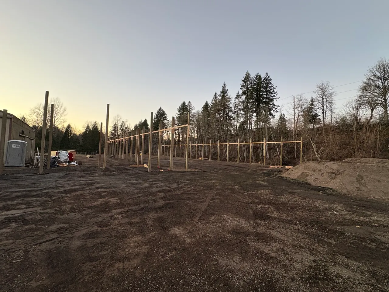 80×204 Arena, Stall Barn & Breezeway — Clackamas County, Oregon during construction