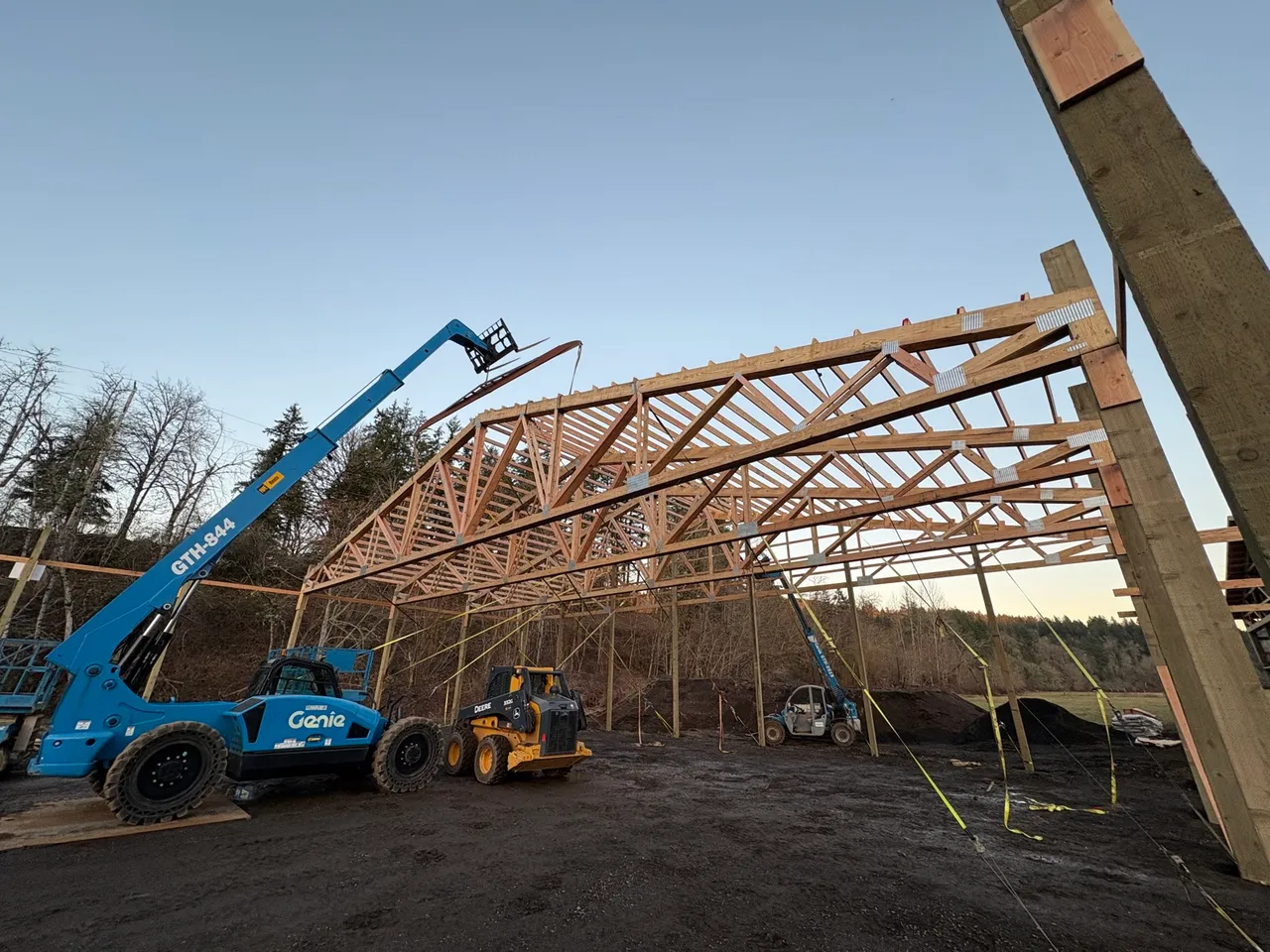 80×204 Arena, Stall Barn & Breezeway — Clackamas County, Oregon during construction