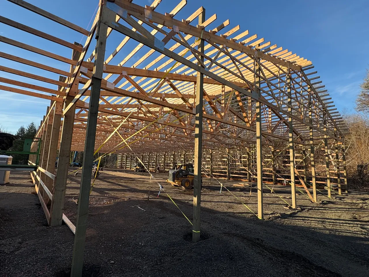 80×204 Arena, Stall Barn & Breezeway — Clackamas County, Oregon during construction