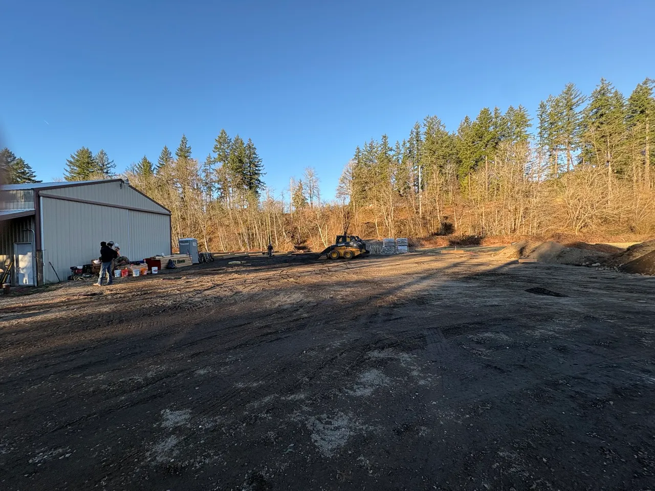 80×204 Arena, Stall Barn & Breezeway — Clackamas County, Oregon during construction