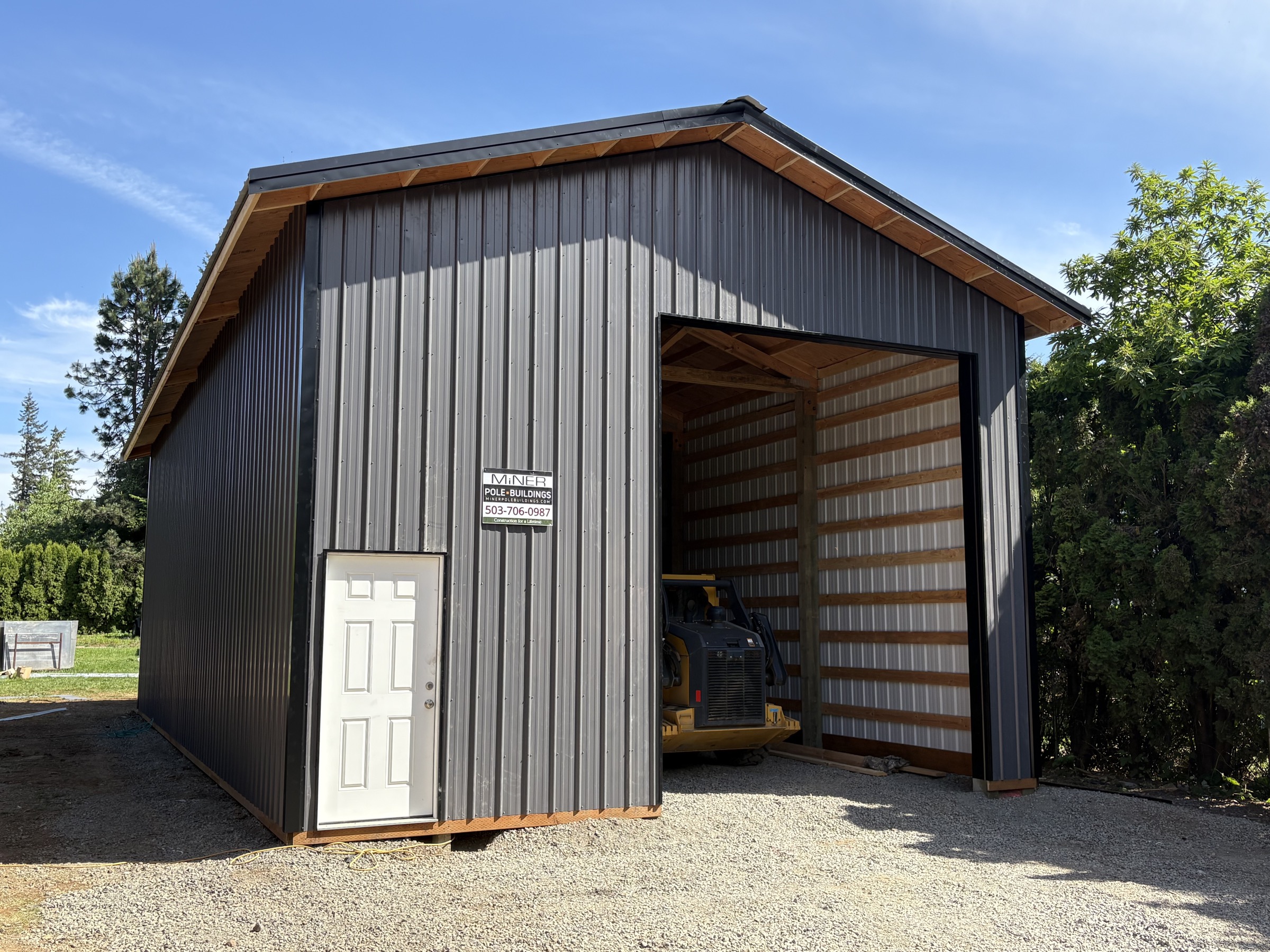 24×48 Enclosed Shop with Loft — Clackamas County, Oregon (24×48 + 12×24 loft) in Clackamas County, Oregon, built by Miner Pole Buildings